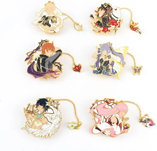Vista 3 de Kazuha Genshin - Pin de esmalte de impacto Kaedehara Kazuha Jewelry Broche de solapa de regalo para los fanáticos, broche de insignia de metal