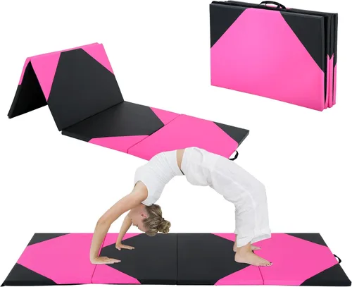 Vista 18 de BLKMTY Gymnastics Mats, Folding Exercise Mat Gym Yoga Aerobics Fitness Mats Kids' Gymnastics Tumbling Mat with Carrying Handles for Home Gym
