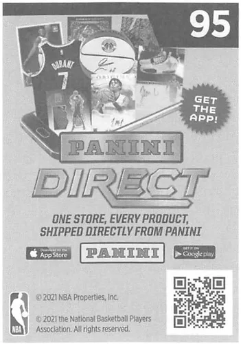 Vista 2 de 2020-21 Panini Stickers #95 Devin Vassell / 11th Overall Rookie Sticker Official NBA Basketball Album Sticker Measuring 2.75 inch tall X 2 inches