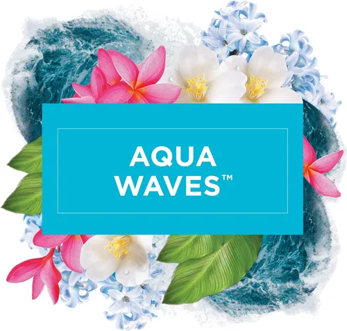 Vista 2 de Glade PlugIn Plus kit básico de ambientador, aceite perfumado para el hogar y el baño, Aqua Waves, 2.01 onzas líquidas, 1 calentador y 3 recargas