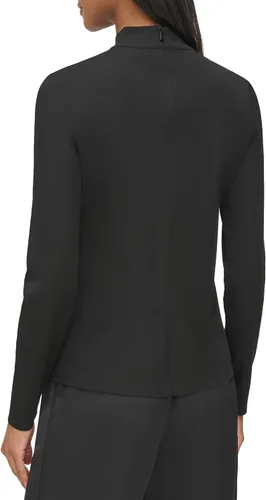 Vista 4 de Karl Lagerfeld Paris Top elástico de manga larga con logotipo para mujer