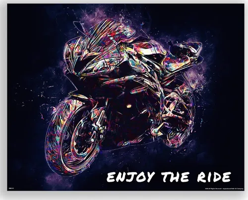 Vista 14 de Inspirational Wall Art Co. - Abstracto CBR - Sportbike Honda Motocicleta Retro Shop Garage Biker Regalo Motivación Citas Pósters - Impresión