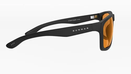 Vista 5 de GUNNAR Gafas de juego - Intercept Onyx Amber Max Lens - Bloqueo de luz azul alivia el ojo seco