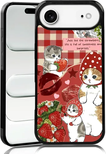 Vista 47 de Elegante funda de teléfono con diseño de gato Marie compatible con iPhone 11, funda de encaje dorado para iPhone, a prueba de golpes, rosa fucsia