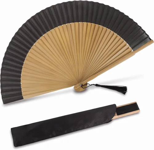 Vista 11 de Ventilador de mano plegable para mujer, ventilador de mano, marrón