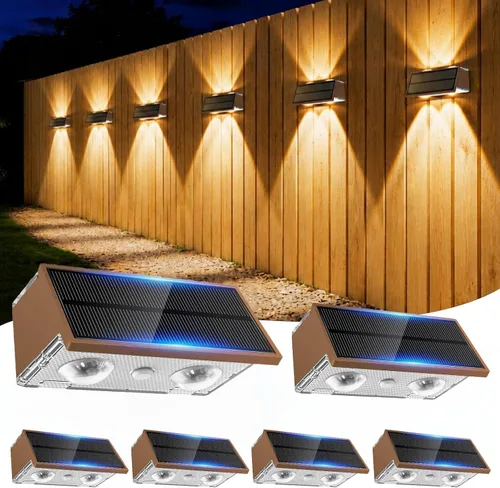 Vista 18 de Luces solares para valla al aire libre, paquete de 2 luces solares Negro