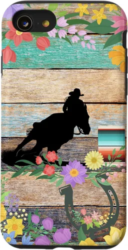 Vista 18 de Cute Serape Spring Flower Rodeo Western Horse Barrel Racing Case for iPhone 17