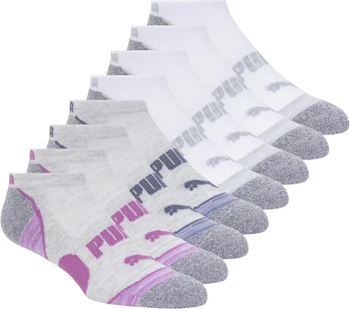 Vista 8 de PUMA Calcetines de corte bajo para mujer (paquete de 8)