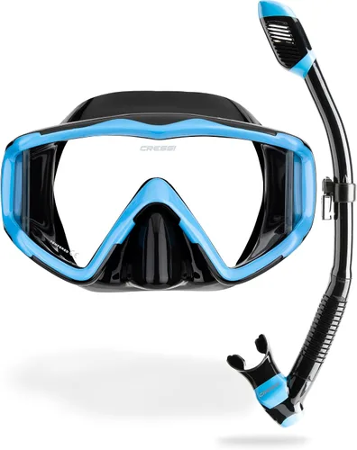 Vista 17 de Cressi Panoramic Wide View Mask & Dry Snorkel Kit for Snorkeling, Scuba Diving - Pano 3 & Supernova Dry: Designed in Italy