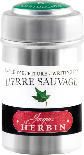 Vista 9 de Tinta para pluma estilográfica Herbin - 1 lata de 6 cartuchos - Perle Noire