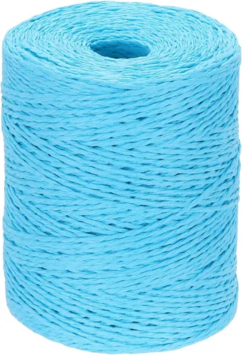 Vista 10 de PATIKIL Hilo de rafia de algodón natural de 328 yardas, cinta de papel de Negro