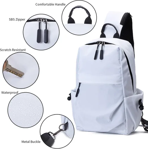 Vista 5 de Mochila ligera resistente al agua para hombres y mujeres, bolso cruzado de hombro pequeño para caminar, viajes, ciclismo, Mochilas Sling