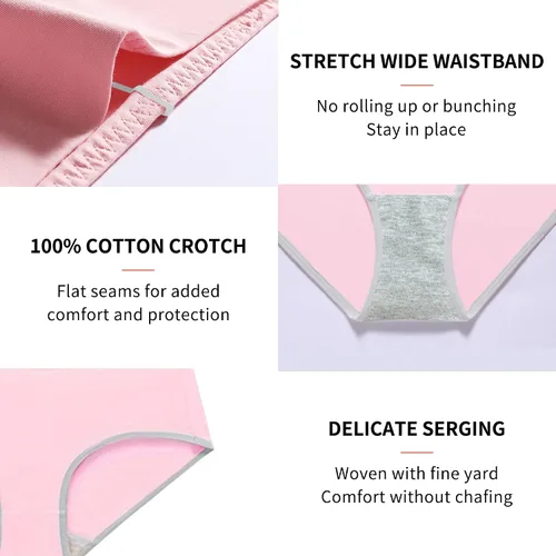 Vista 5 de Migbean Ropa interior de cintura alta para mujer, ropa interior para mujer, bragas para mujer, ropa interior de talla grande para mujer, bragas