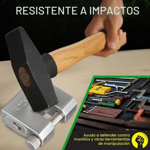Vista 5 de Britanium® BRX66 Candado de contenedor de alta resistencia con 5 llaves – Eslabones resistentes a cortes de 10 mm, cilindro de latón antitaladro