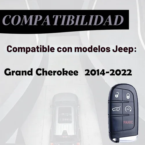 Vista 2 de MechanMagic Llavero de repuesto compatible con Jeep Grand Cherokee 2014-2022, llave inteligente de proximidad para automóvil, entrada sin llave