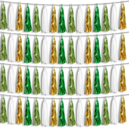 Vista 17 de 4P Guirnalda de Borla de Flecos de Aluminio Metálico Negro para Flotas de Desfile, Despedida de Soltera, Boda, Cumpleaños, Halloween, Navidad