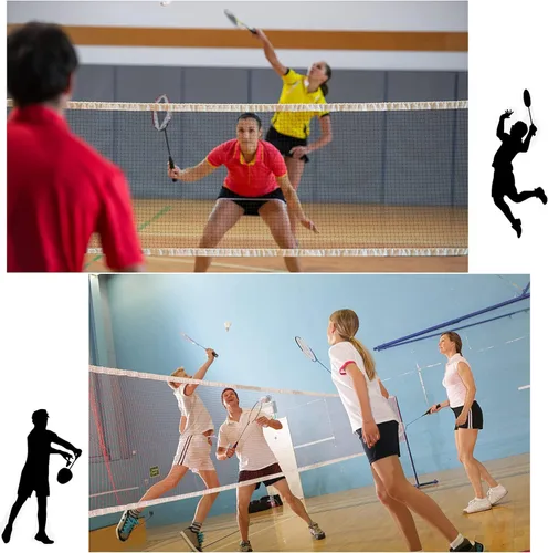 Vista 7 de Red de torneo de bádminton con cable de cuerda de 20 pies x 2.5 pies