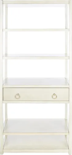 Vista 3 de Safavieh Home Collection Johni Antique White and Gold - Caja de almacenamiento con 5 estantes Antiguo/blanco