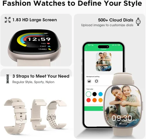 Vista 7 de Relojes inteligentes para mujer Fitness Rastreador de actividad física con marcarecepción de llamadas 247, ritmo cardíaco, monitor de sueño SpO2