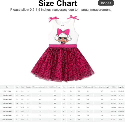 Vista 7 de L.O.L. Surprise! Girls Dress Summer Mesh Causal Tutu Princess Dress for Girls 3-10 Years