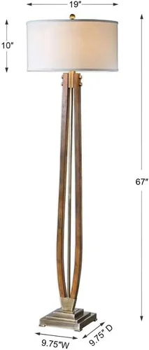 Vista 9 de Uttermost Lámpara de pie de madera con manchas de miel pulida Boydton