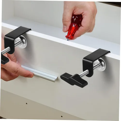 Vista 5 de SUPVOX 2 unids escritorio c abrazadera mesa montaje C abrazaderas para escritorio plástico varilla y base sin bordes ajuste de 360 grados