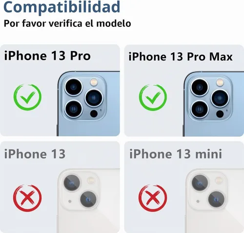 Vista 2 de Korecase Paquete de 2 protectores de lente de cámara para iPhone 13 Pro Max/13 Pro, color negro Vidrio templado de metal, fuerte adherencia