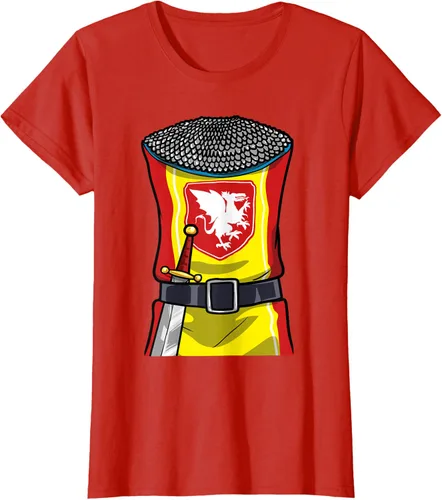 Vista 60 de Disfraz medieval de caballero de Halloween, camiseta para niños con espada de armadura, Negro, S