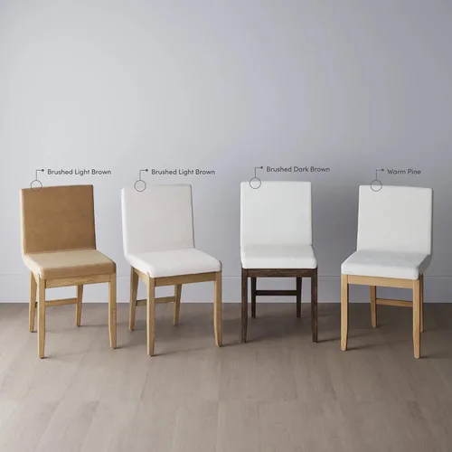 Vista 8 de Nathan James Gracie - Silla de comedor moderna con cojín, silla de comedor tapizada con marco de madera maciza, color marrón claro, juego de 2