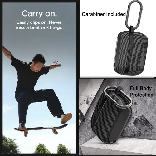 Vista 3 de Compatible con Jabra Elite 75t / Elite Active 75t Funda frontal LED visible de cuerpo completo TPU militar duro carcasa protectora con llavero