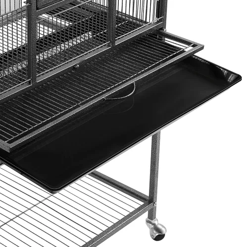 Vista 9 de Yaheetech Jaula de hierro forjado extra grande para periquitos con soporte desmontable para cacatúa, sol, mejilla, conure, agapornis, pinzón