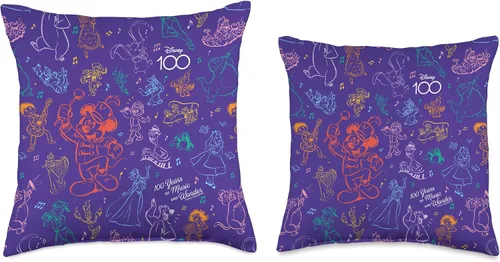 Vista 3 de Disney 100 Years Wonder Musical Friends D100 - Almohada de 16 x 16 pulgadas, multicolor