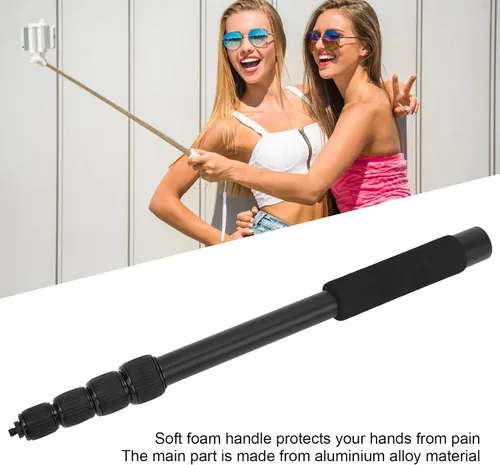 Vista 2 de Brazo de poste de micrófono portátil, poste de soporte de micrófono de mano elástico, brazo de extensión de micrófono de espuma suave con interfaz