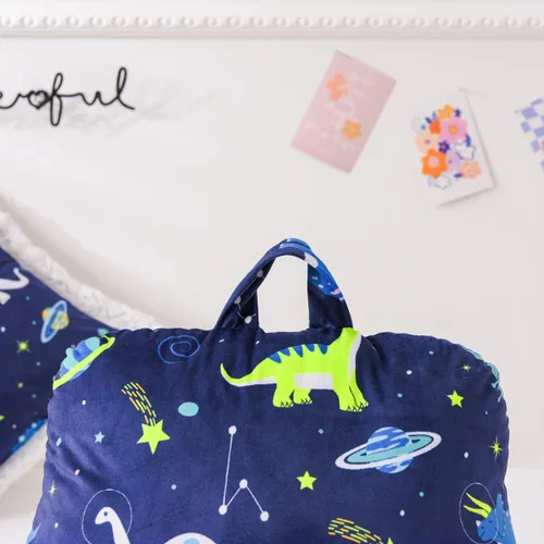 Vista 4 de NTBED Almohada de Lectura con Estampado de Dinosaurio en Forma de Cuña, Almohada de Respaldo con Brazos, Almohada de Reposo para Sofá y TV, Almohada