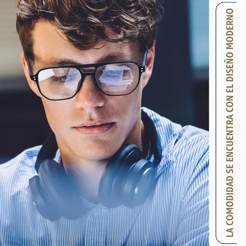 Vista 2 de livho Retro Aviator Blue Light Blocking Glasses for Women Men with Soft Case, Trendy Rectangle Computer Eyeglasses