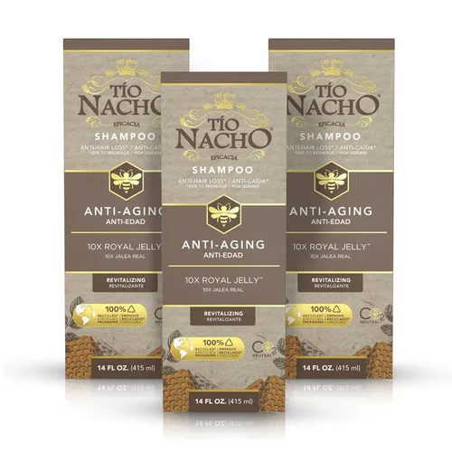 Vista 9 de TIO NACHO Shampoo Apariencia más joven revitaliza el cabello, con jalea real 14 onzas líquidas Shampoo for Aging Hair for Women and Men