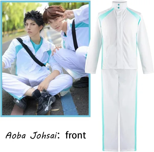 Vista 3 de Camiseta de anime Aoba Johsai, equipo de voleibol, ropa deportiva, cosplay, disfraz de Oikawas Tooru, chaqueta y pantalones
