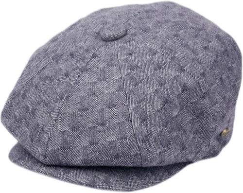 Vista 10 de Sombrero clásico de 8 paneles de mezcla de lana Newsboy Snap Brim Collection para hombre
