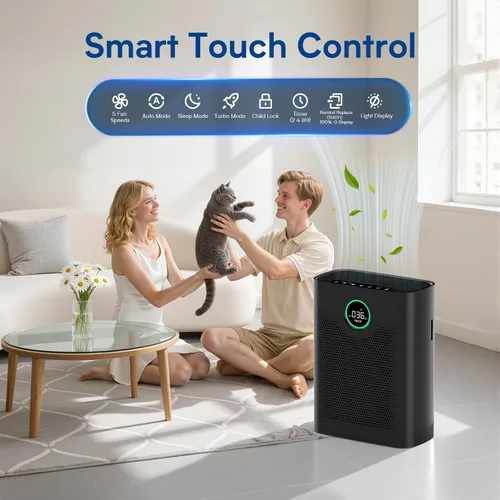 Vista 7 de Purificadores de aire para el hogar, habitación grande de hasta 3000 pies cuadrados, purificador de aire VNIUP H14 True HEPA para dormitorio