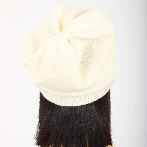 Vista 19 de WaySoft Gorro de cachemira 100% para mujer en una caja de regalo, gorro de gran tamaño para mujer