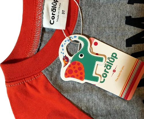 Vista 4 de Coralup Conjunto unisex de algodón de 2 piezas de camisa y pantalones de manga larga para niños pequeños