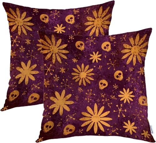 Vista 13 de Batmerry Autumn Forest Throw Pillow Covers, Yellow Orange Foliage in Fall Park Decorative Pillow Covers Digital Printing Blended for Couch Sofa Bed