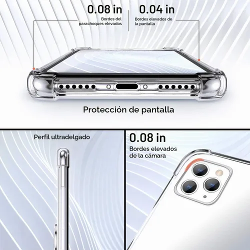 Vista 5 de Silverback Funda transparente diseñada para iPhone 12 Pro Max con soporte de anillo, funda protectora de TPU suave que absorbe los golpes, a prueba