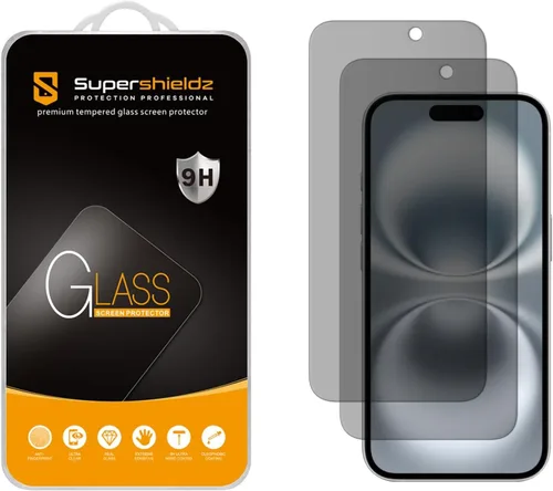 Vista 6 de Supershieldz (Juego de 2) (Privacidad) Protector de pantalla anti espía diseñado para iPhone Air (16.5 cm), de vidrio templado, antiarañazos, sin