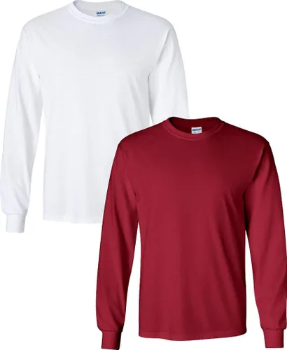 Vista 110 de Gildan - Camiseta de algodón y de manga larga para hombre, modelo G2400 (1) verde irlandés + (1) negro