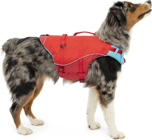 Vista 4 de Kurgo Surf n' Turf - Chaleco salvavidas, rojo chile, talla S