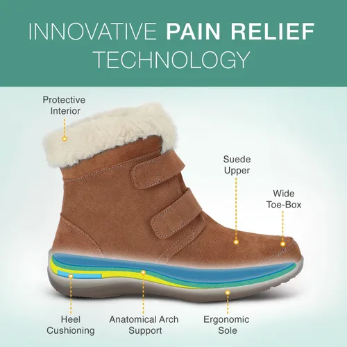 Vista 3 de Orthofeet Botas ortopédicas de gamuza Florence para mujer