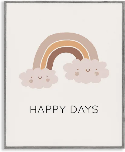 Vista 11 de Stupell Industries Arte Giclée enmarcado con arco iris Happy Days por LSR Design Studio Enmarcado en blanco
