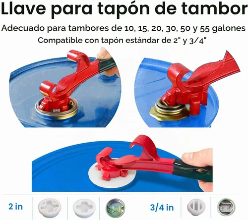 Vista 4 de Llave Bung para herramienta abridor de tambor y cubo de 55 galones