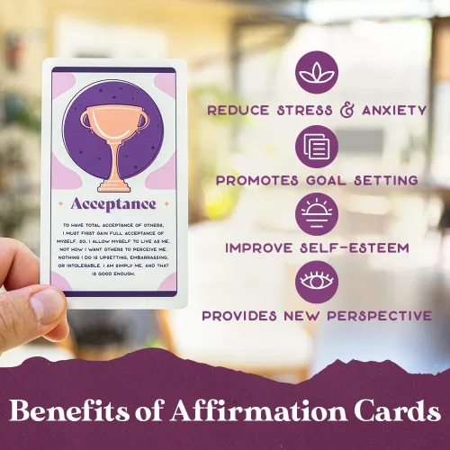 Vista 2 de PURPLE CANYON Tarjetas de afirmación diaria para mujeres y hombres Afirmaciones positivas para atención plena, meditación e inspiración Hermosa